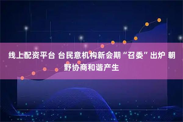 线上配资平台 台民意机构新会期“召委”出炉 朝野协商和谐产生